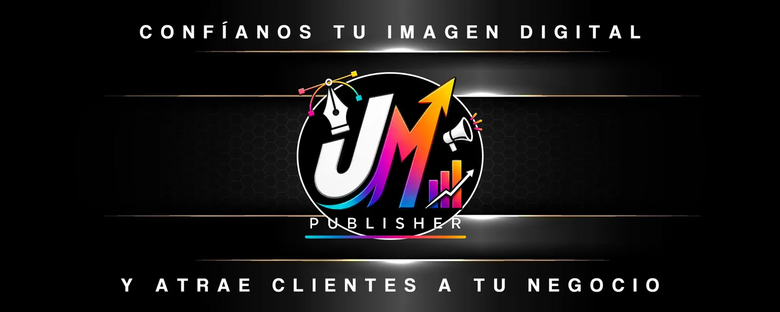 Pieza de identidad visual de JM Publisher