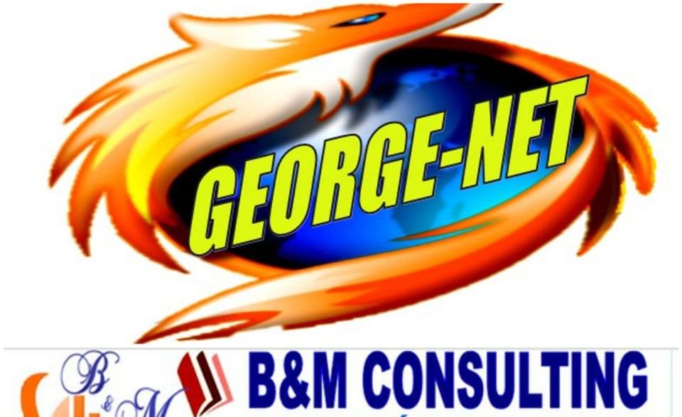 Logotipo anterior de George-Net y B&M Consulting sobre fondo blanco