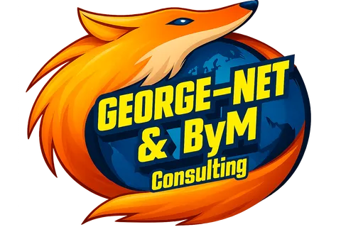 Logo real de George-Net y ByM Consulting trabajado por JM Publisher