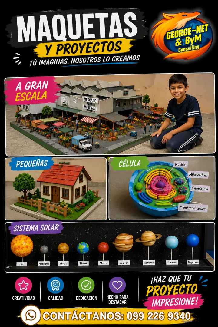 Pieza vertical de presentación y maqueta
